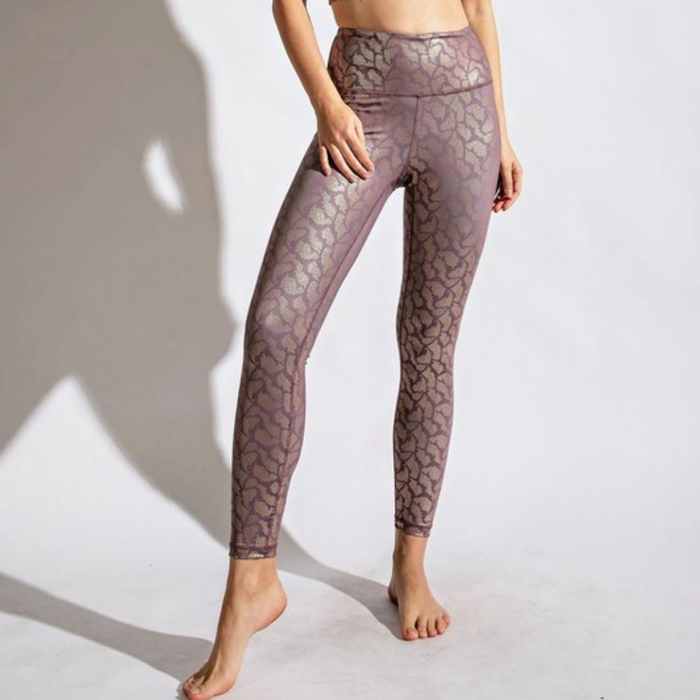 CASUAL GEO FOIL PRINT LEGGINGS